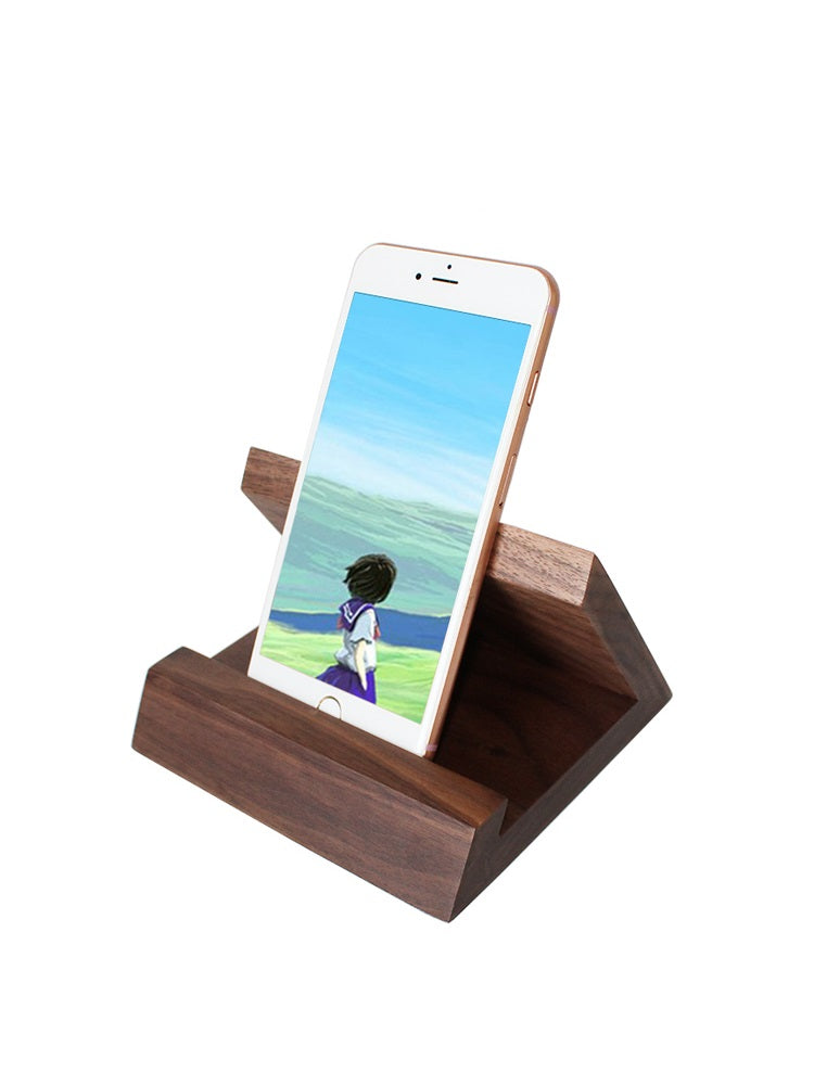 Solid wood mobile & tablet stand [Walnut]