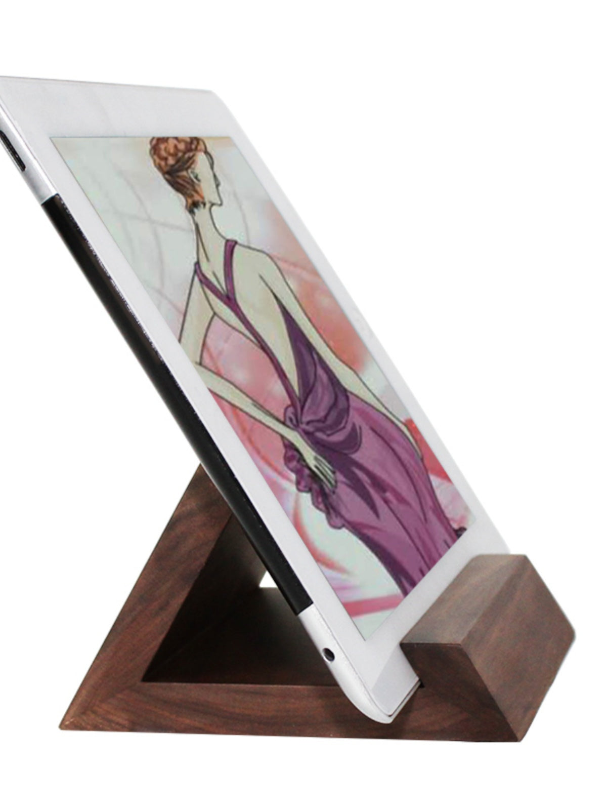 Solid wood mobile & tablet stand [Walnut]