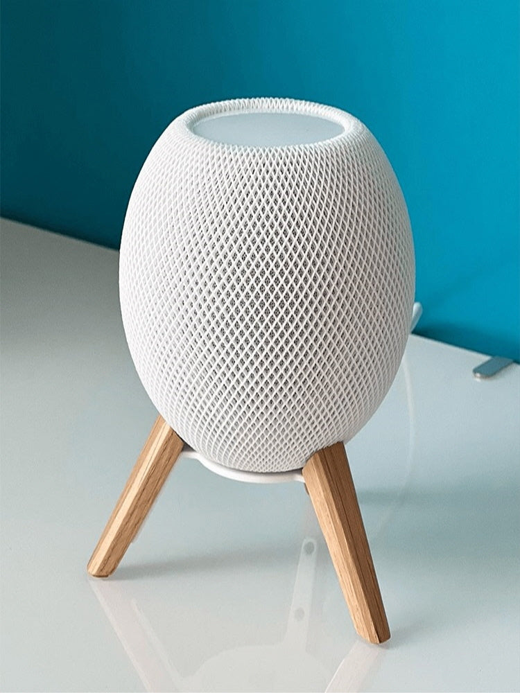 Homepodmini Stand [White Oak Legs+ White Metal Head]