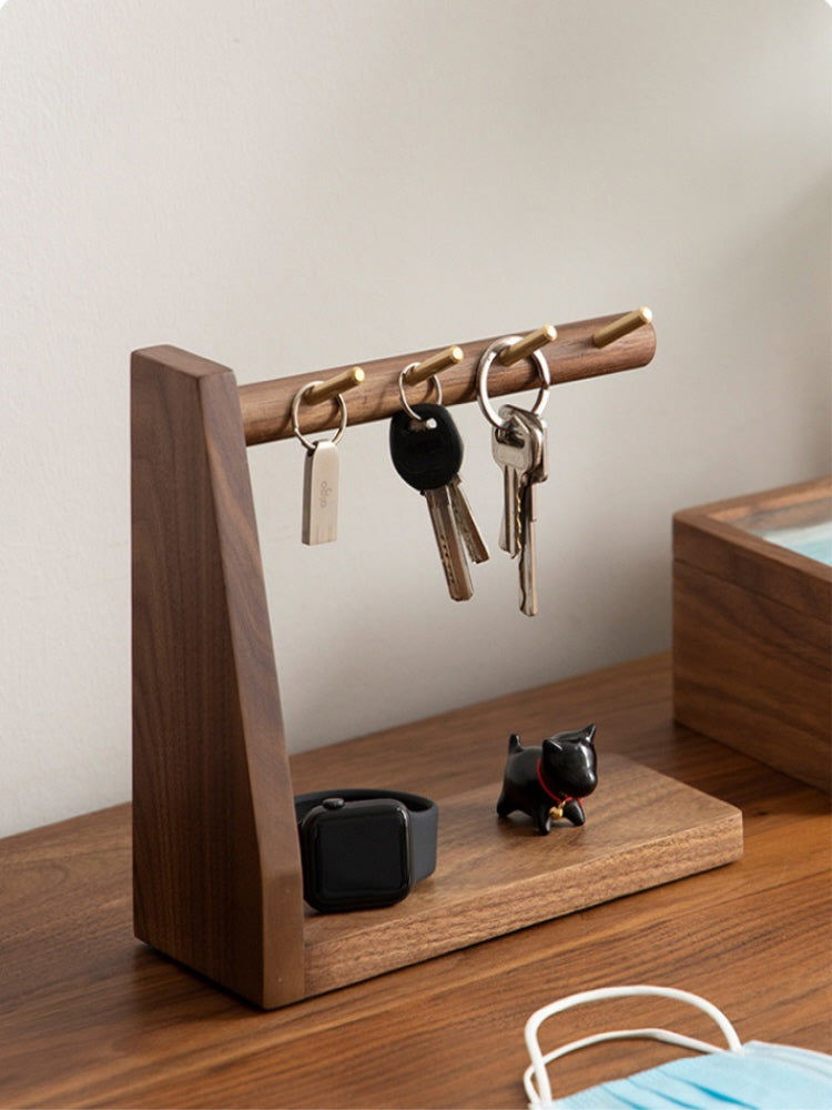 Heritage Brass & Walnut Plank Decor