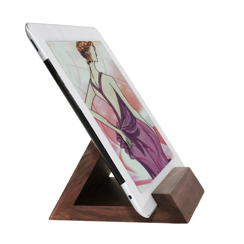 Solid wood mobile & tablet stand [Rubberwood]
