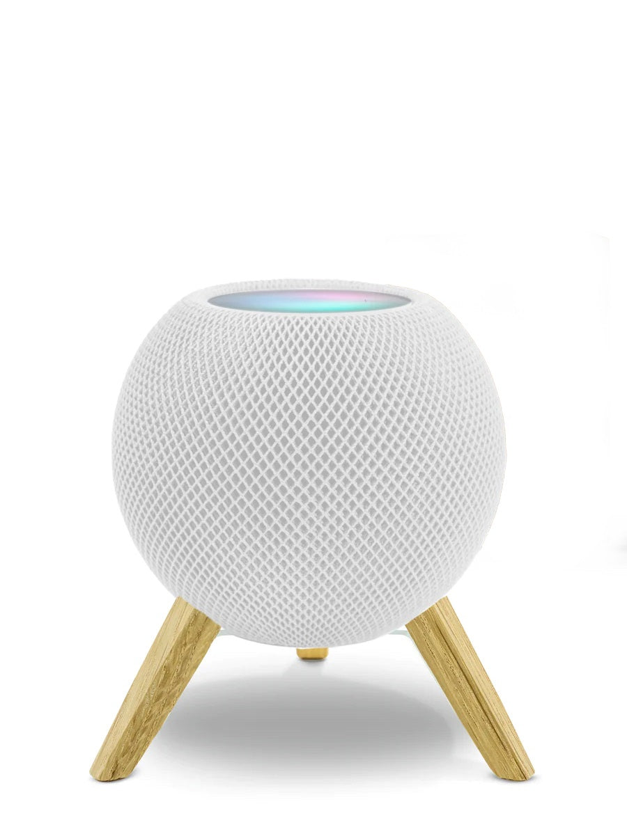 Homepodmini Stand [White Oak Legs+ White Metal Head]