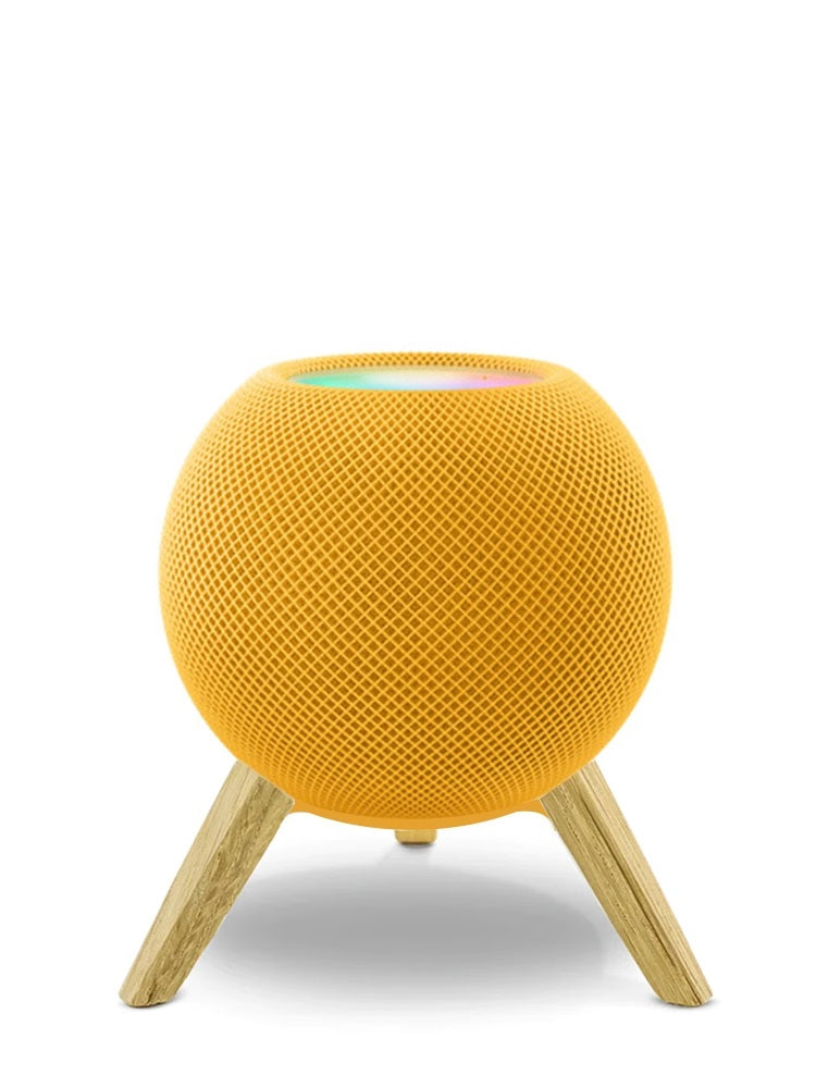 Homepodmini Stand [White Oak Legs + Yellow Metal Head]