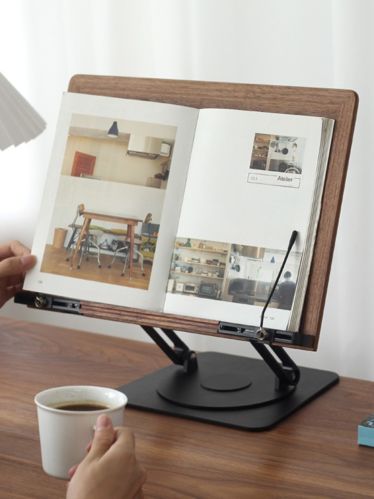 Refined Adjustable Wooden Desktop Reading Rack